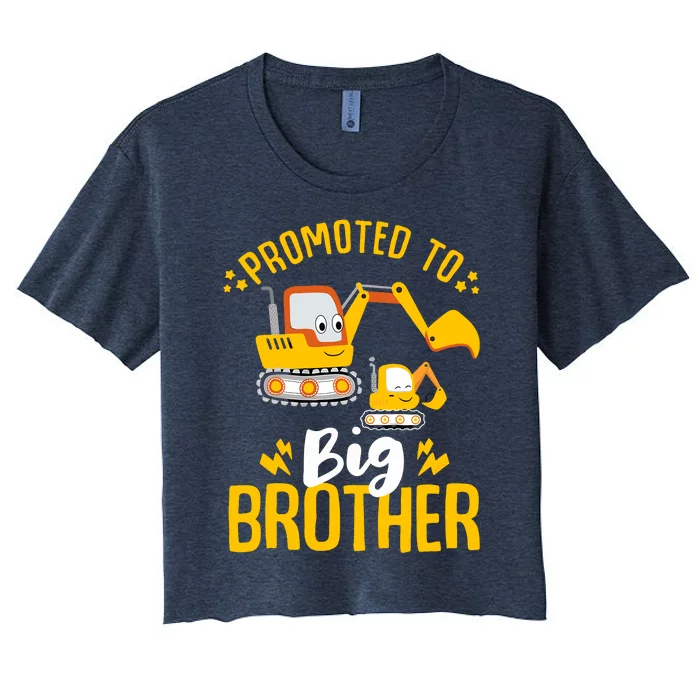 Promoted To Big Brother 2025 Construction Excavators Women's Crop Top Tee