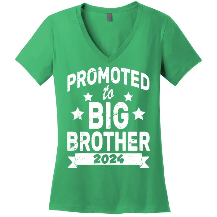 Promoted To Big Brother 2024 Women's V-Neck T-Shirt