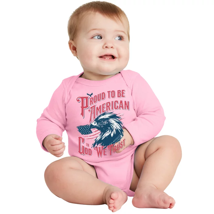 Proud To Be American Patriotic American Baby Long Sleeve Bodysuit