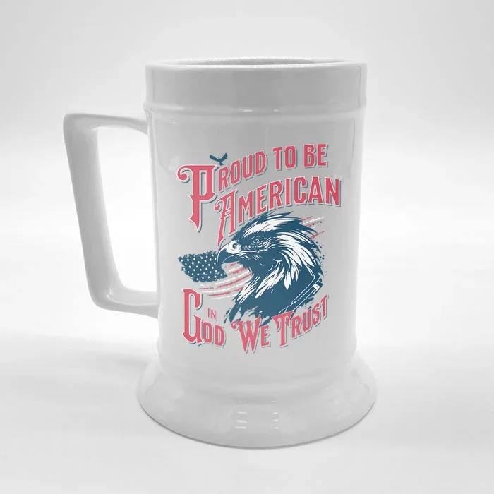 Proud To Be American Patriotic American Front & Back Beer Stein