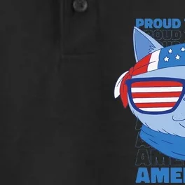 Proud To Be An Americat 4th Of July Americat US Flag Dry Zone Grid Performance Polo