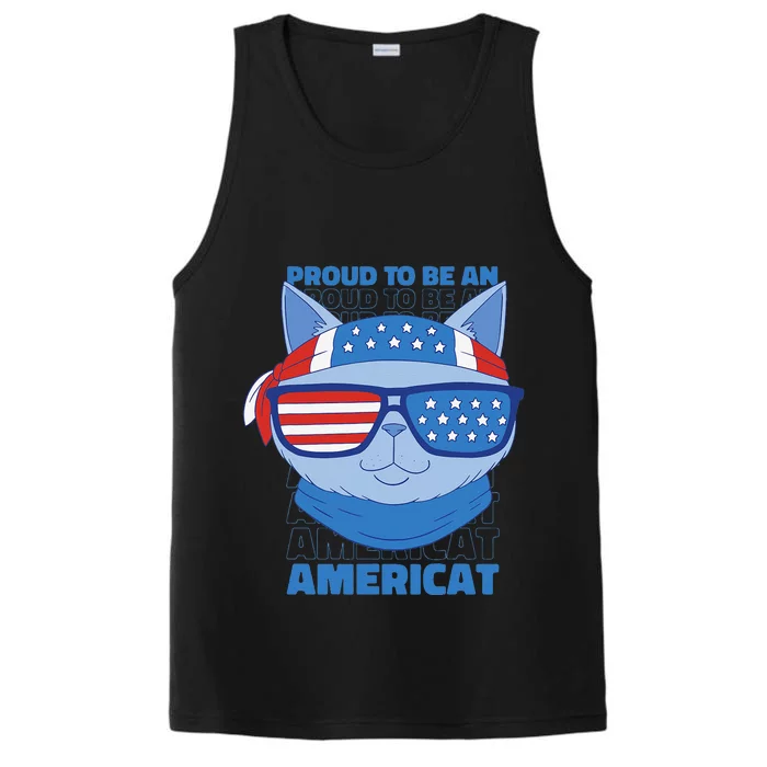 Proud To Be An Americat 4th Of July Americat US Flag Performance Tank