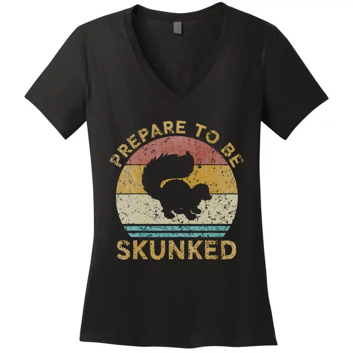 Prepare To Be Skunked Cribbage Lovers Women's V-Neck T-Shirt