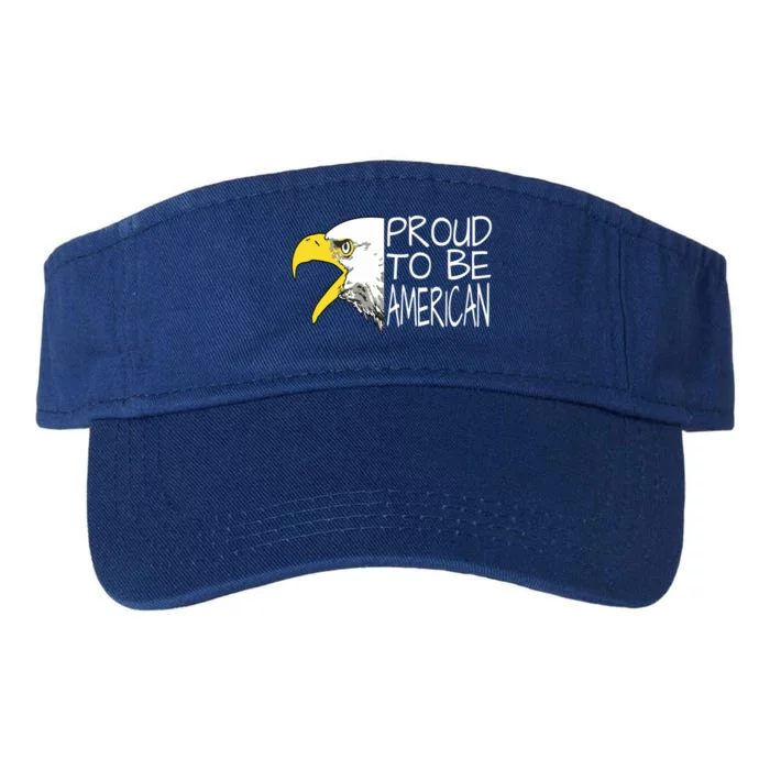 Proud To Be American Bald Eagle Meaningful Gift Valucap Bio-Washed Visor