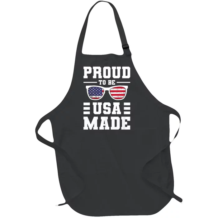 Proud To Be Usa Made Usa America Full-Length Apron With Pocket