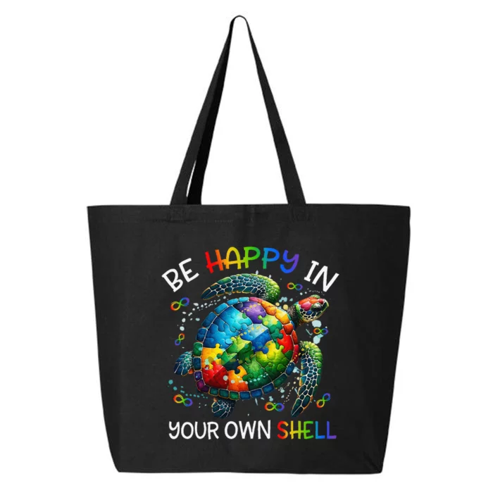 Puzzle Turtle Be Happy In Your Own Shell Autism Awareness Gift 25L Jumbo Tote