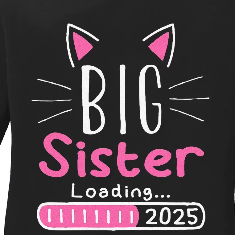 Promoted To Big Sister 2025 Im Going To Be A Big Sister 2025 Gift Ladies Long Sleeve Shirt