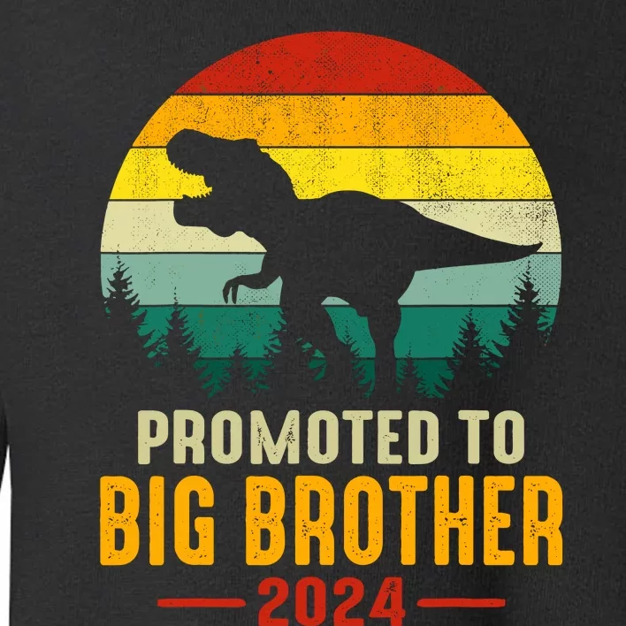 Promoted To Big Brother 2024 Dinosaur Family Matching Trex Toddler Sweatshirt