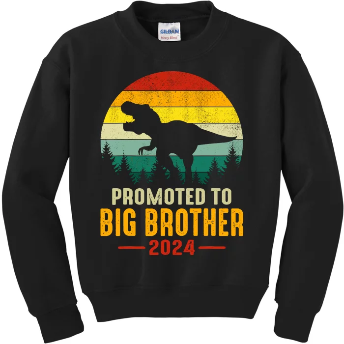 Promoted To Big Brother 2024 Dinosaur Family Matching Trex Kids Sweatshirt