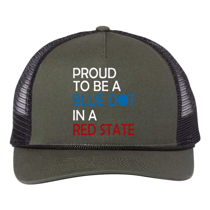 Proud To Be A Blue Dot In A Red State Vote Kamala Retro Rope Trucker Hat Cap