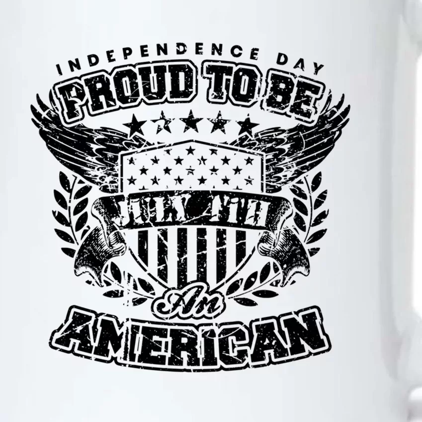 Proud To Be American July 4th Independence Day Patriotic Fan Gift Black Color Changing Mug