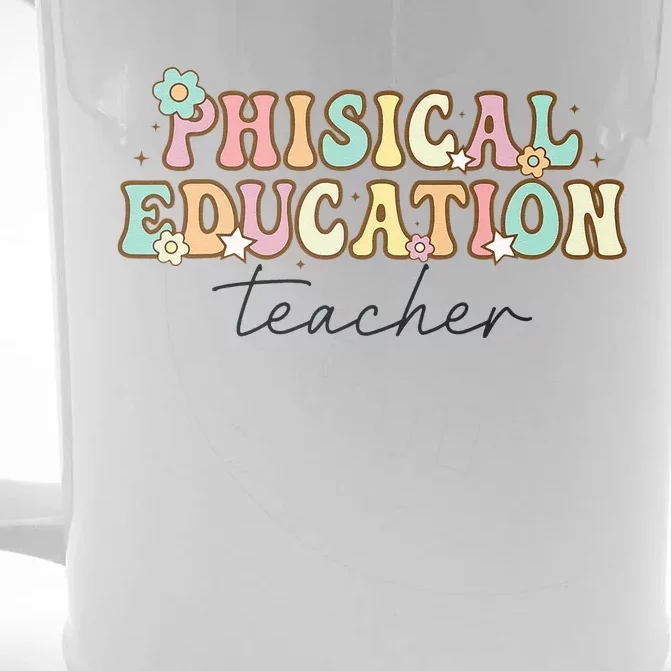 PE Teacher Back to School Physical Education Teacher Front & Back Beer Stein