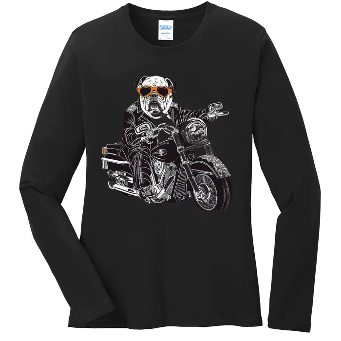 Proud To Be A Bulldog Lover Ladies Long Sleeve Shirt