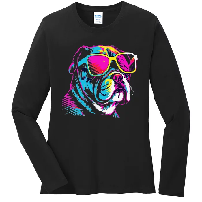 Proud To Be A Bulldog Lover Ladies Long Sleeve Shirt