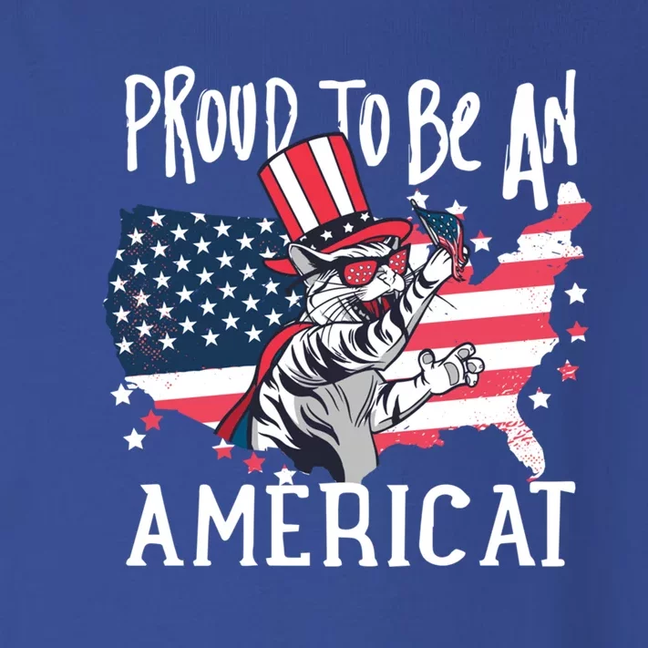 Proud To Be Americat Funny Cat American Illustration Gift Toddler Long Sleeve Shirt