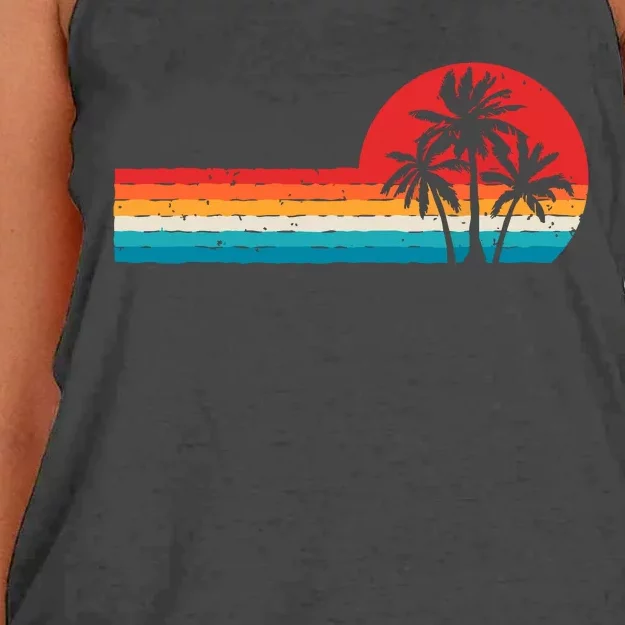 Palm Tree Beach Holiday Summer Vacation Palm Tree Women's Knotted Racerback Tank