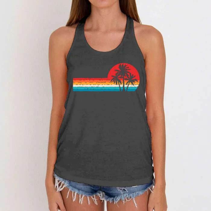 Palm Tree Beach Holiday Summer Vacation Palm Tree Women's Knotted Racerback Tank