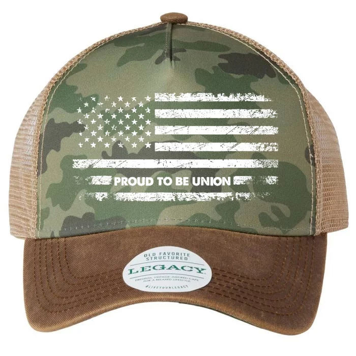 Proud To Be Union Labor Worker American Flag Legacy Tie Dye Trucker Hat