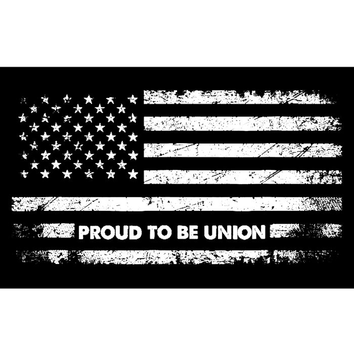 Proud To Be Union Labor Worker American Flag Bumper Sticker