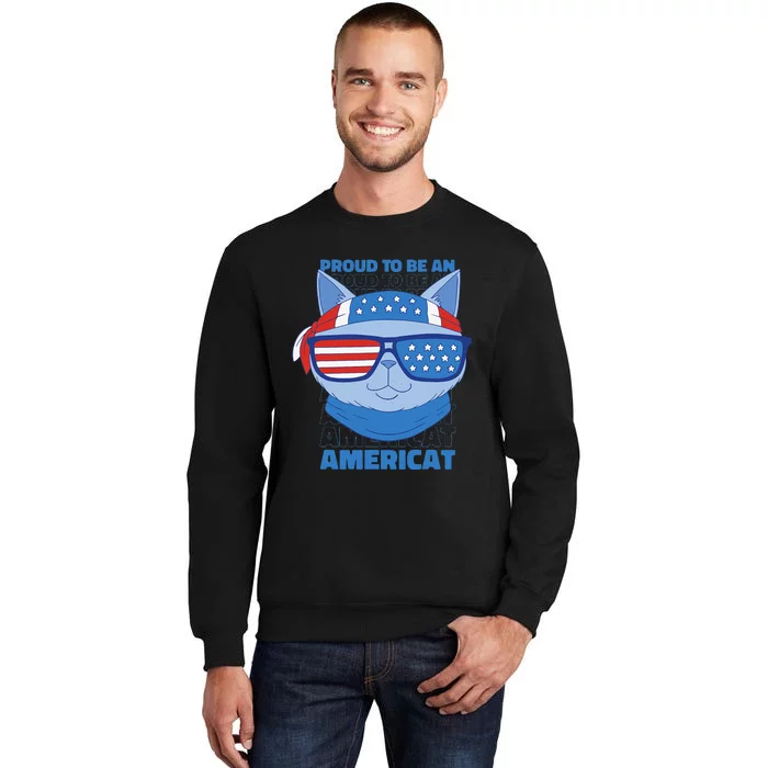 Proud To Be An Americat 4th Of July Americat US Flag Tall Sweatshirt