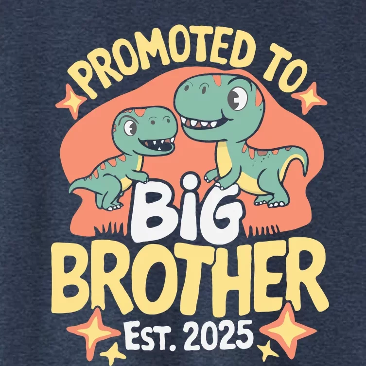 Promoted To Big Brother 2025 Dinosaur Trex Boy Women's Crop Top Tee