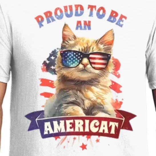 Proud To Be Americat Cute Cat Usa Pajama Set