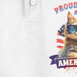 Proud To Be Americat Cute Cat Usa Dry Zone Grid Performance Polo