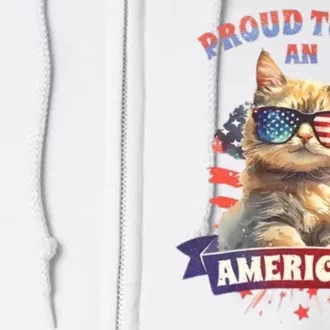 Proud To Be Americat Cute Cat Usa Full Zip Hoodie