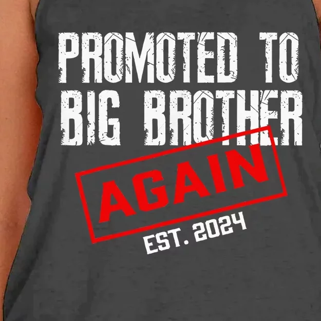 Promoted To Big Brother Again Est 2024 Big Bro 2024 Apparel Women's Knotted Racerback Tank