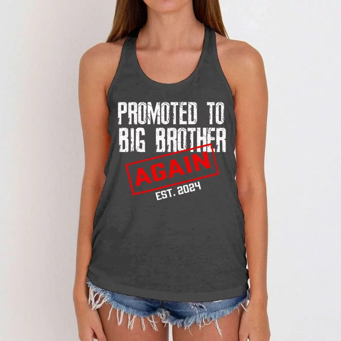 Promoted To Big Brother Again Est 2024 Big Bro 2024 Apparel Women's Knotted Racerback Tank