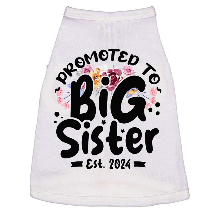 Promoted To Big Sister 2024 Cute Big Sister Kids Floral Doggie Tank