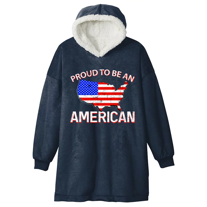 Proud To Be An American Hooded Wearable Blanket