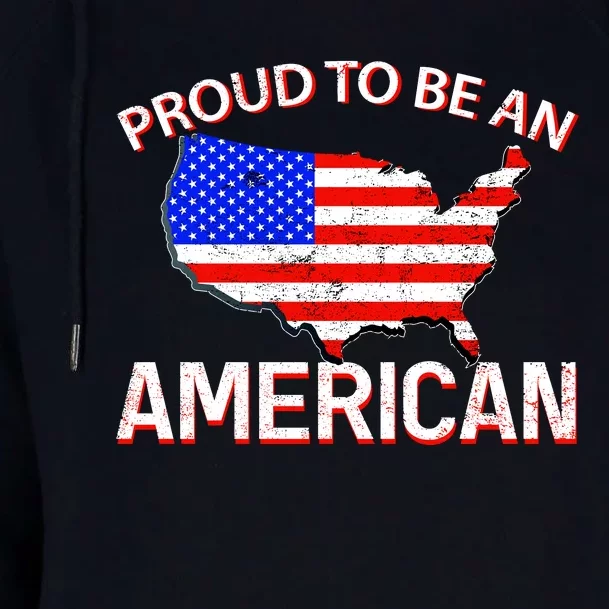 Proud To Be An American Womens Funnel Neck Pullover Hood