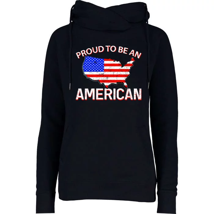 Proud To Be An American Womens Funnel Neck Pullover Hood