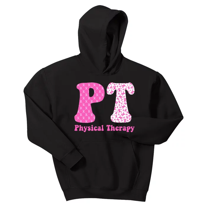 Physical Therapy Breast Cancer Awareness Month PT Therapist Kids Hoodie