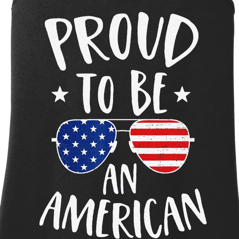 Proud to Be an American 4th of July Patriotic Ladies Essential Tank