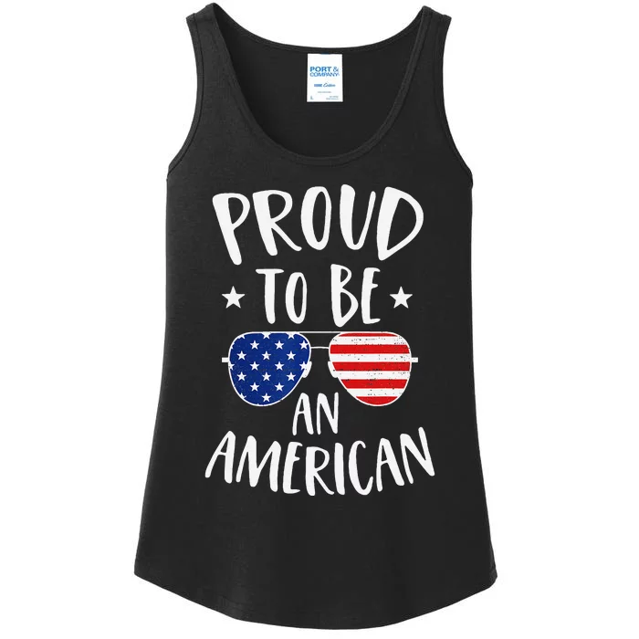 Proud to Be an American 4th of July Patriotic Ladies Essential Tank