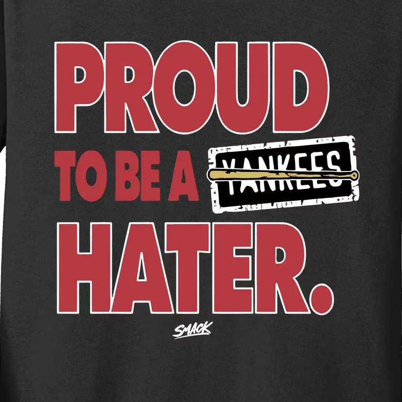 Proud To Be A Hater For Boston Baseball Fans Kids Long Sleeve Shirt