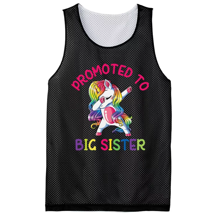 Promoted to Big sister dabbing unicorn toddler idea Mesh Reversible Basketball Jersey Tank