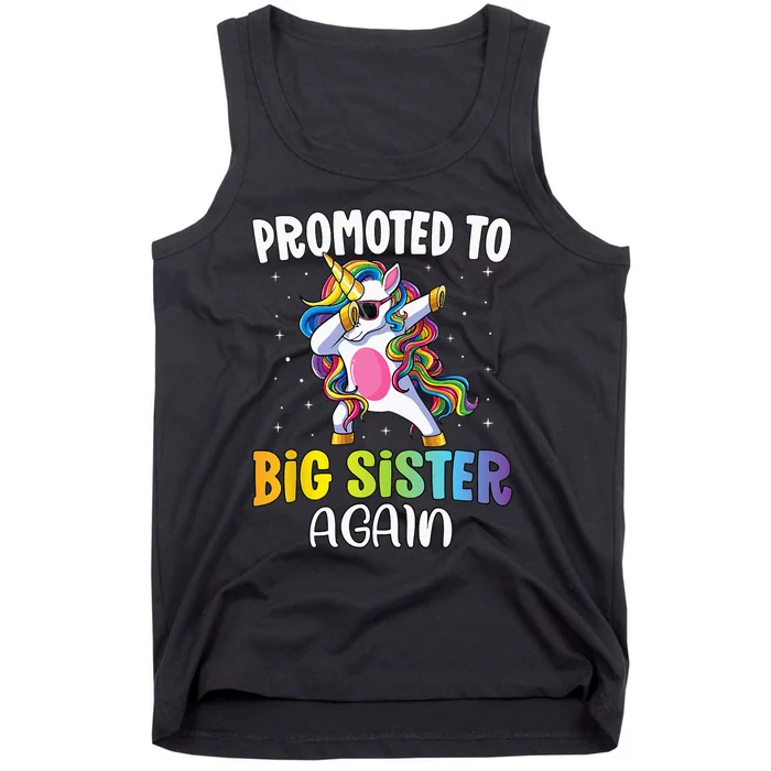 Promoted To Big Sister Again Sister Unicorn Tank Top