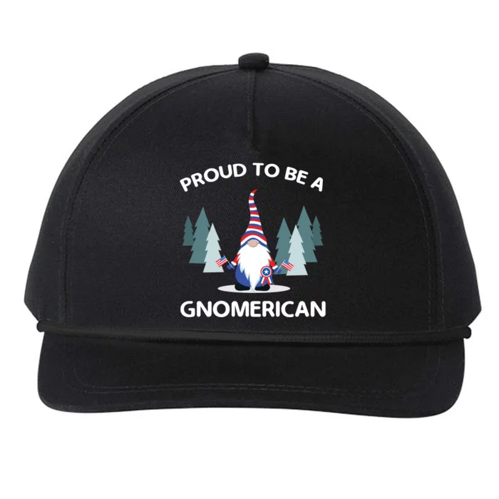 Proud To Be An American Gnomerican Usa Flag 4th Of July Meaningful Gift Snapback Five-Panel Rope Hat