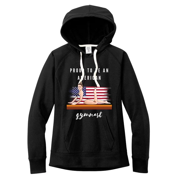 Proud To Be An American Gymnast Gift Women's Fleece Hoodie