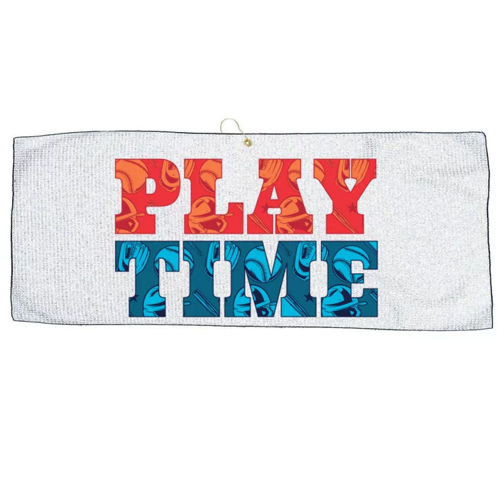 Play Time Baseball Large Microfiber Waffle Golf Towel