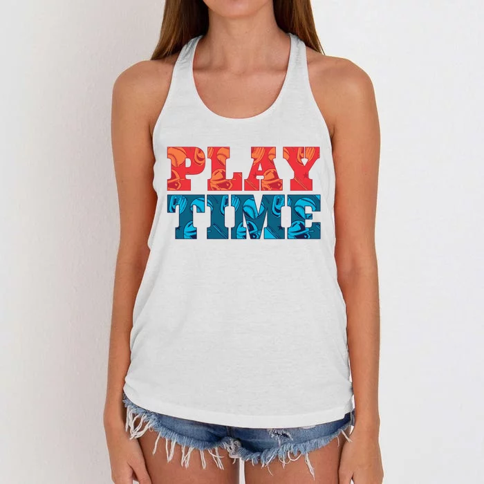 Play Time Baseball Women's Knotted Racerback Tank