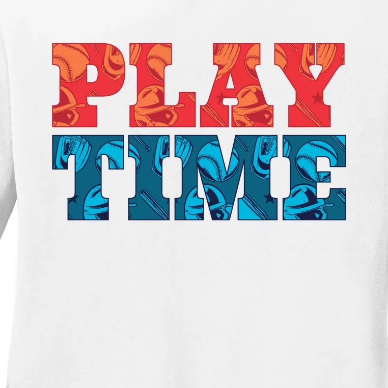 Play Time Baseball Ladies Long Sleeve Shirt