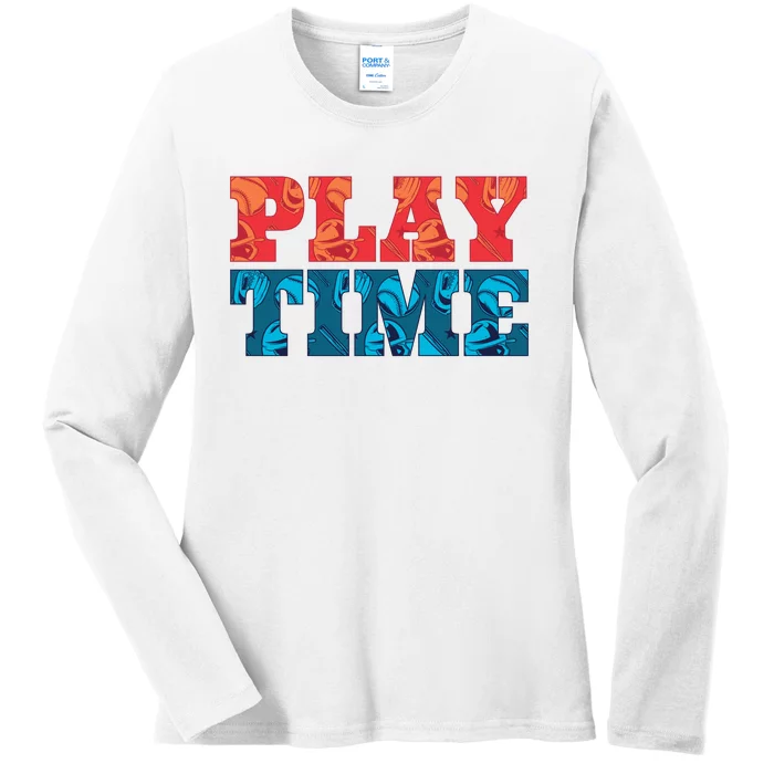 Play Time Baseball Ladies Long Sleeve Shirt