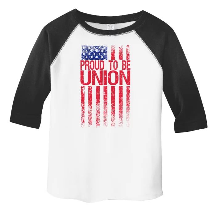 Proud To Be Union Workers Skilled Worker Us Flag Labor Day Gift Toddler Fine Jersey T-Shirt