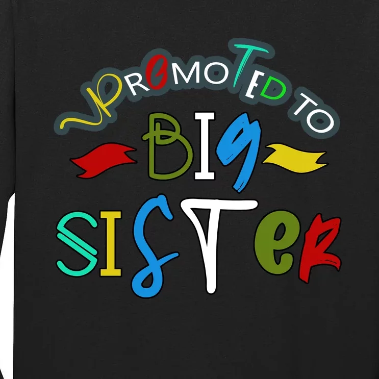 Promoted To Big Sister Est. 2024 Funny First Time New Sister Tall Long Sleeve T-Shirt