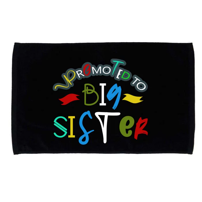 Promoted To Big Sister Est. 2024 Funny First Time New Sister Microfiber Hand Towel