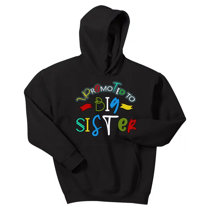 Promoted To Big Sister Est. 2024 Funny First Time New Sister Kids Hoodie